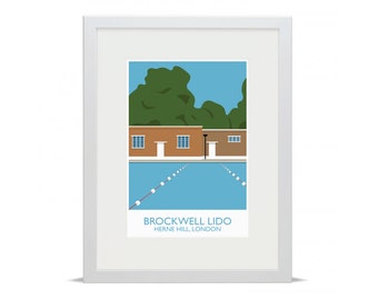 Brockwell Lido (Landmark), London - Giclée Art Print / Poster