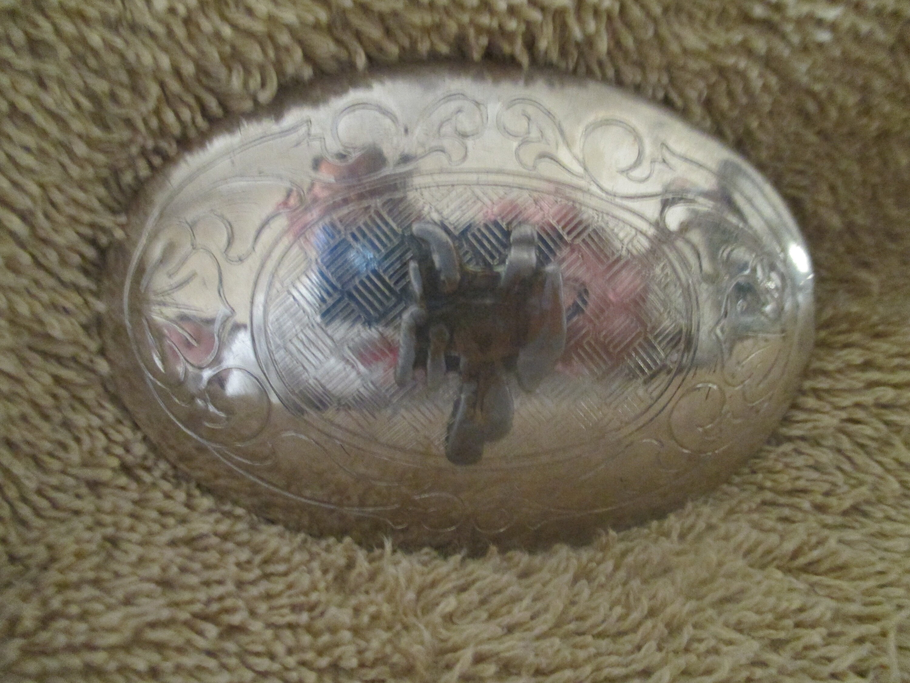 Vintage Horse Saddle Chrome Buckle