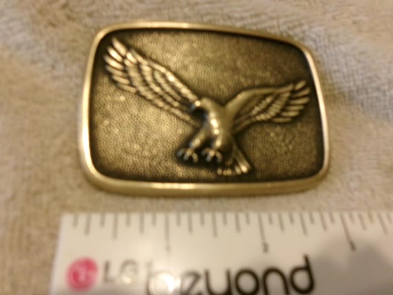 Vintage Soaring Eagle Solid Brass Buckle by BTS - image 3