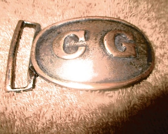 Vintage Capital Letter C G Solid Brass Buckle