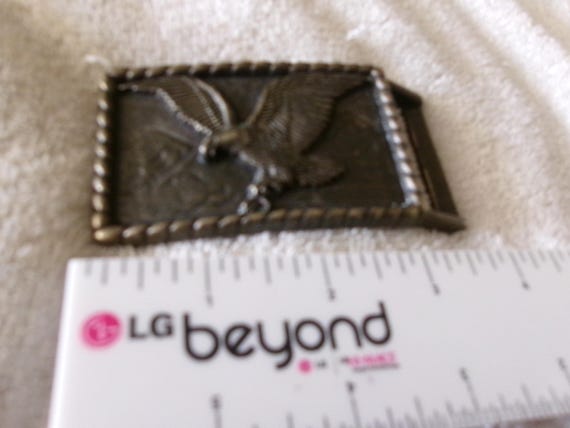 Vintage Soaring Eagle Solid Brass Buckle - image 3