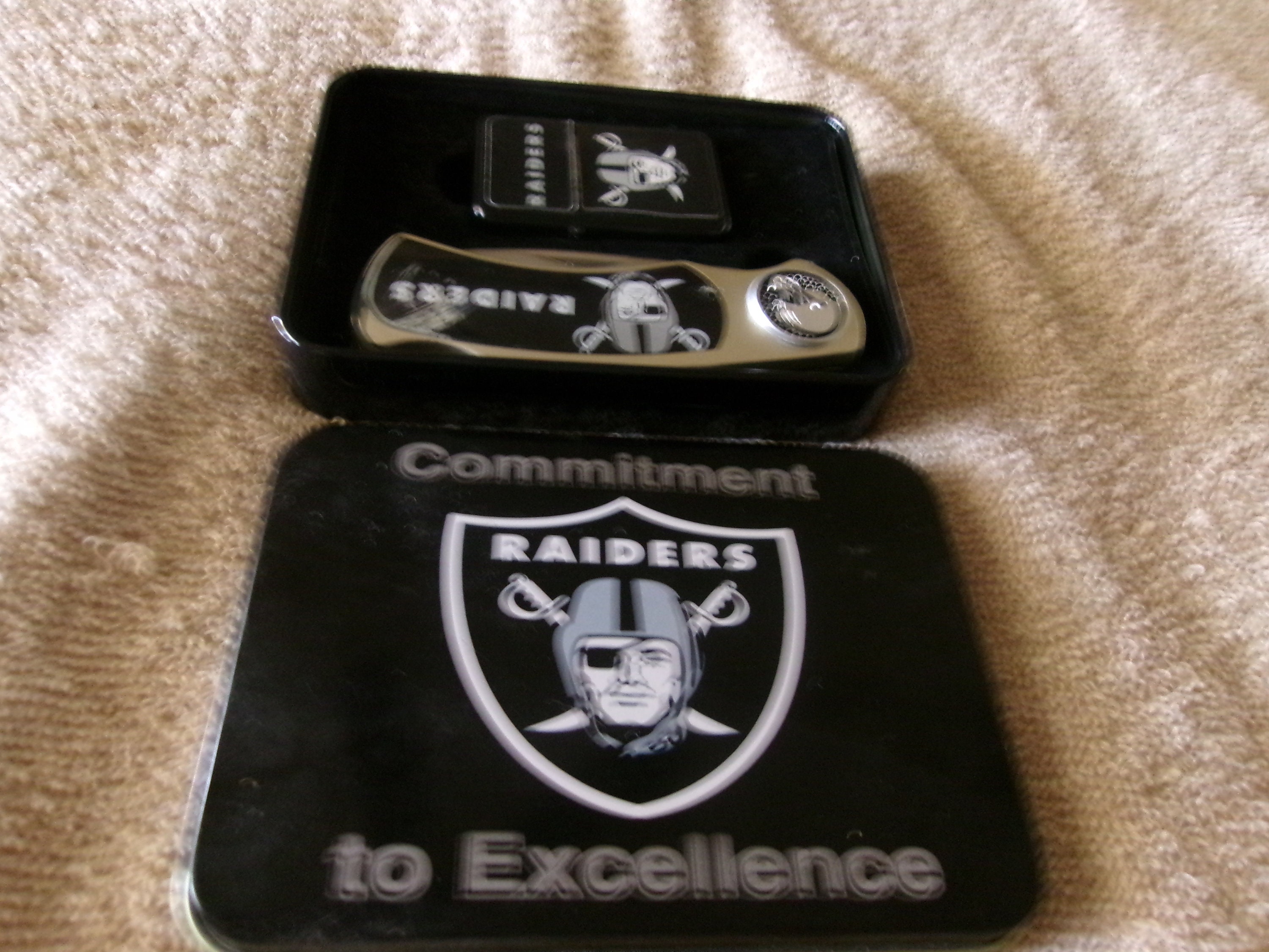 Vintage Raiders Knife & Cigarette Lighter in It's Orginal