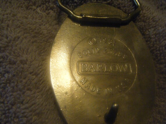 Vintage 1981 Flying Eagle Solid Brass Buckle - image 7