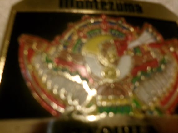 Montezuma Tequila Solid Brass Buckle - image 5