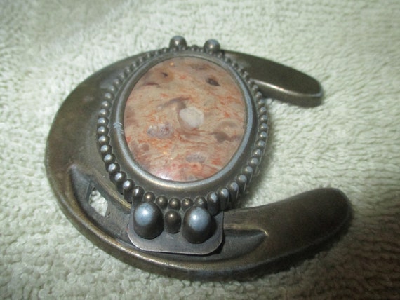 Vintage Horseshoe on a Rock Buckle by C/B # HS201 - image 1