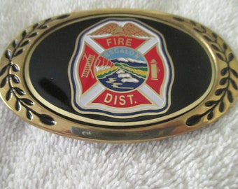 Vintage Fire Dist. Escalon Solid Brass Belt Buckle