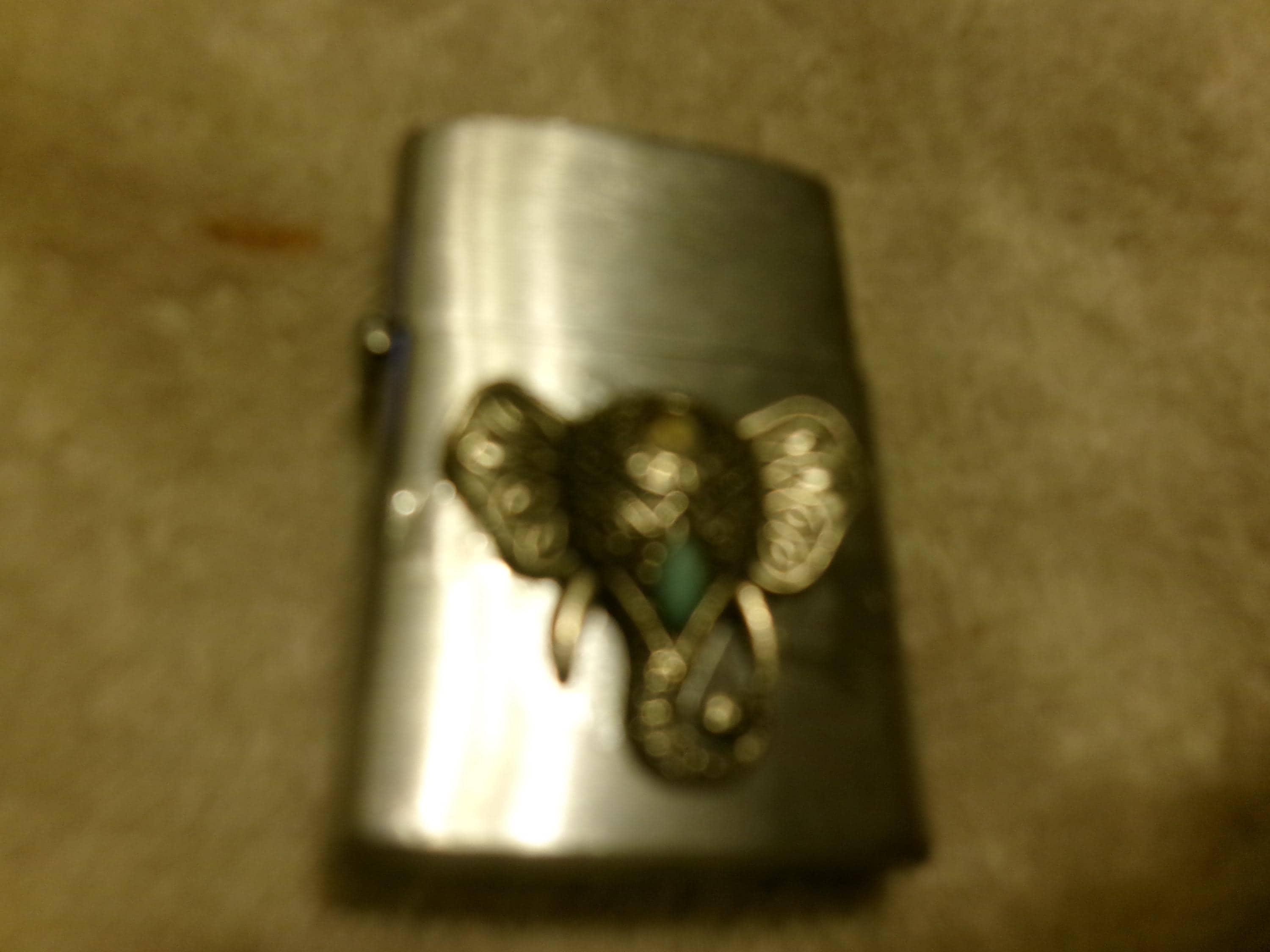 Vintage Elephant Solid Chrome Cigarette Lighter