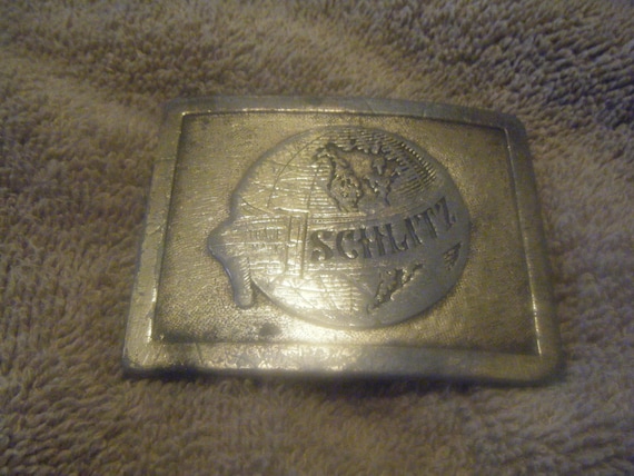 Vintage Schlitz Solid Brass Buckle