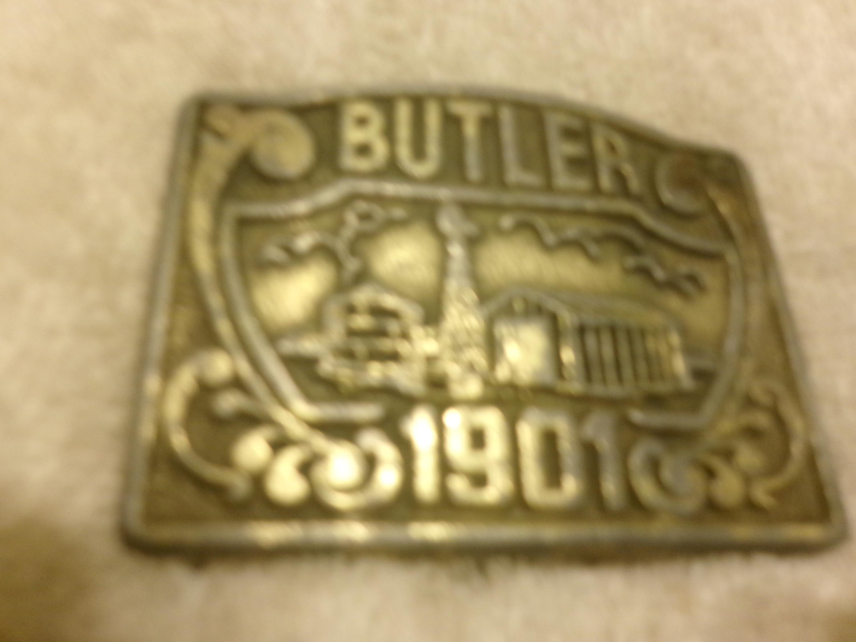 vintage Butler 1901 Solid Brass Buckle