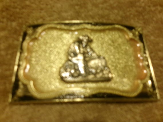 Vintage Gold Panning Solid Brass Buckle "Never Used"