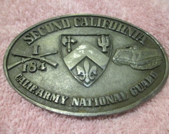 Vintage Rare 1970's Second California 184 Calif, National Guard Serial No. 007 Buckle