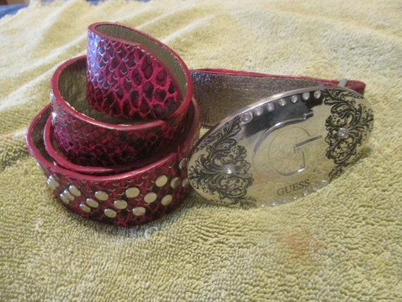 Vintage Guess Chrome Buckle & Belt - Etsy display picture 3