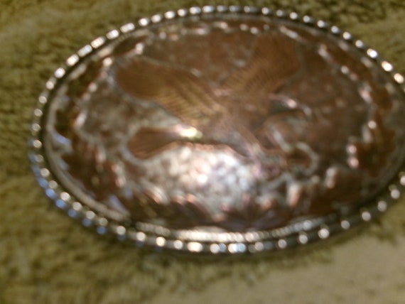Vintage Soaring Eagle Solid Chome Buckle # 2 Made… - image 1