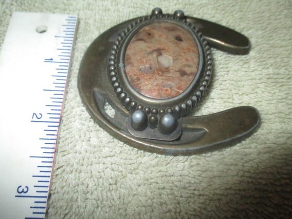 Vintage Horseshoe on a Rock Buckle by C/B # HS201 - image 4