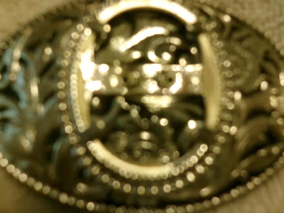 Vintage Interchangeable Floral Solid Chrome Buckle - image 5