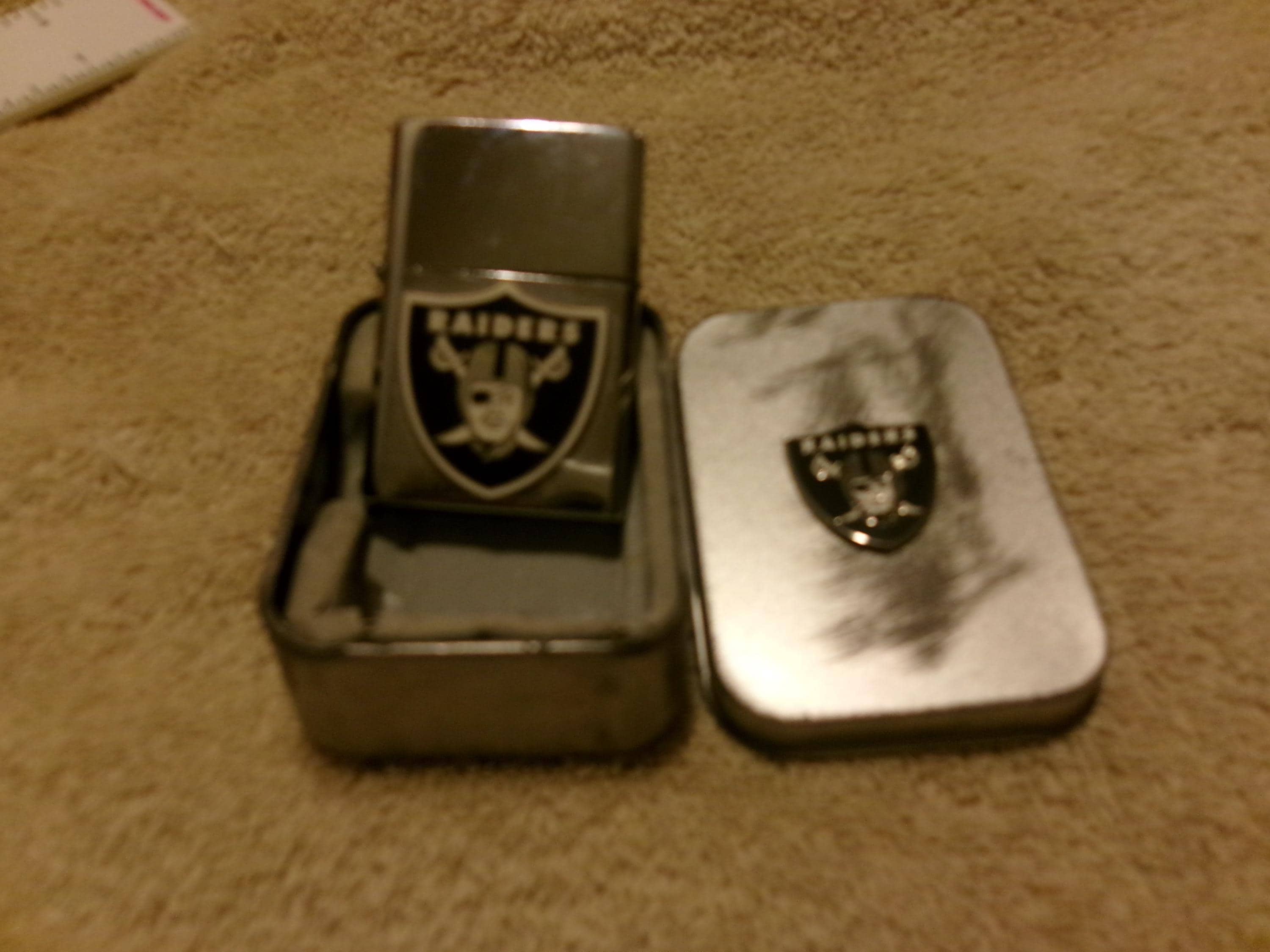 Vintage Raider's Chrome Cigarette Lighter in It's Tin Box - Etsy