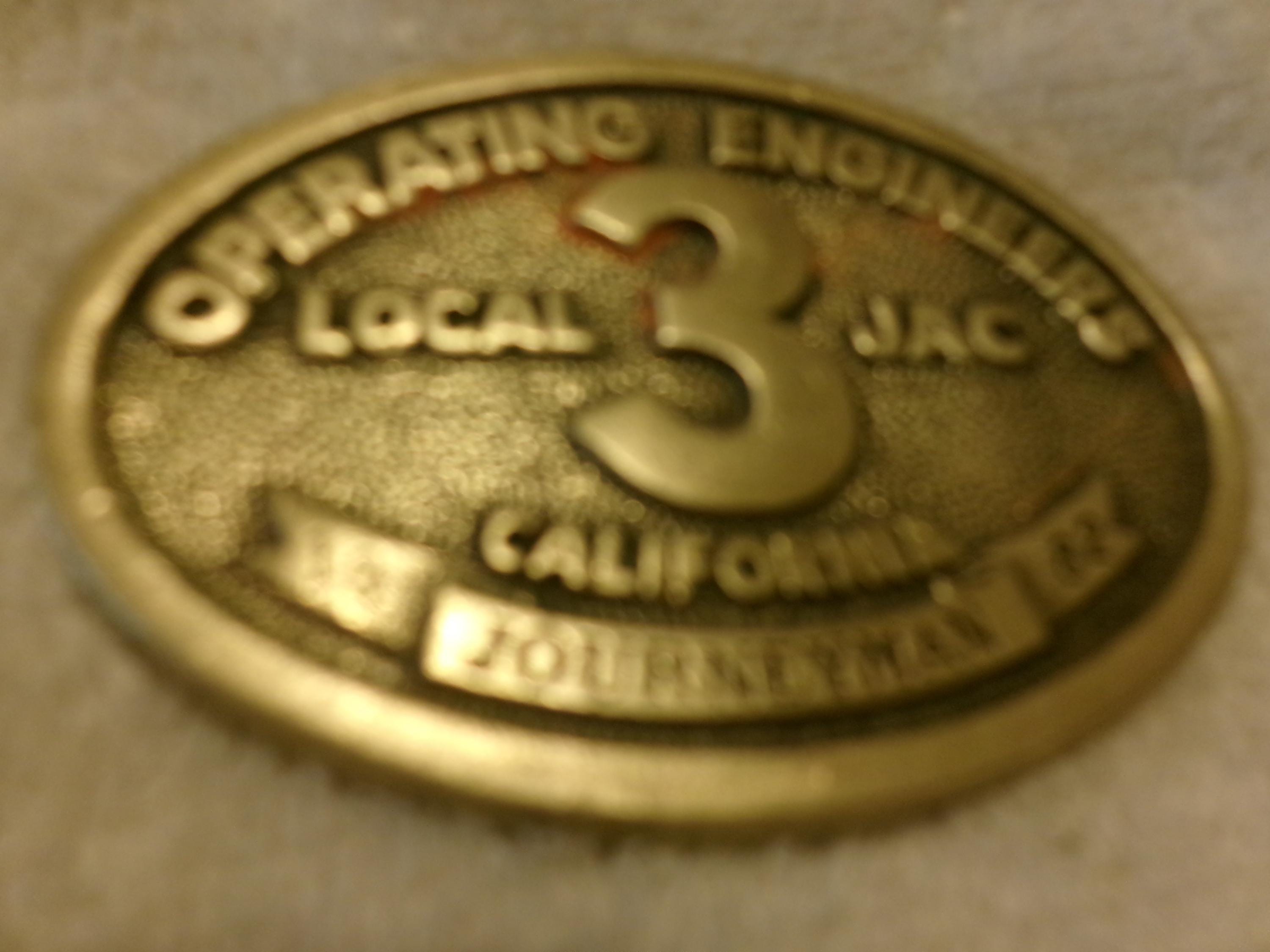 Vintage 1982 Operating Engineers Local 3 JAC California 19 