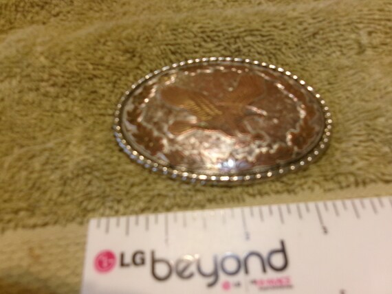 Vintage Soaring Eagle Solid Chome Buckle # 2 Made… - image 3