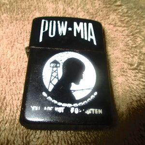 Vjntage Pow-Mia  &quot;Black&quot; Cirgarette Lighter