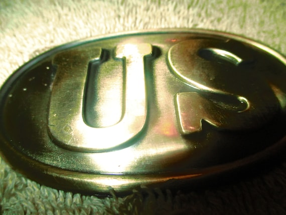 Vintage U S Civil War Tin Goldtone Buckle - image 5