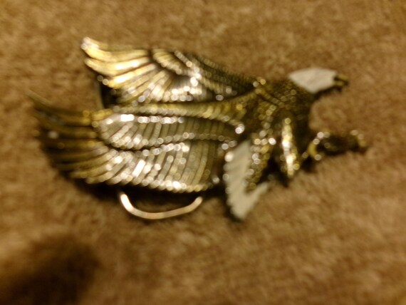Vintage 1979 Soaring Eagle Solid Brass Buckle # H… - image 1
