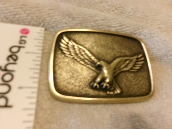 Vintage Soaring Eagle Solid Brass Buckle by BTS - image 4