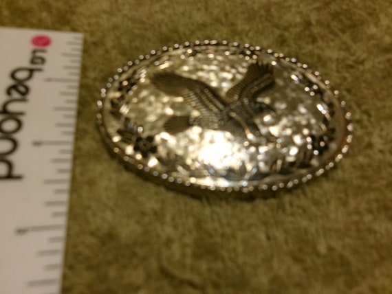 Vintage Soaring Eagle Solid Chrome Buckle by W - … - image 4