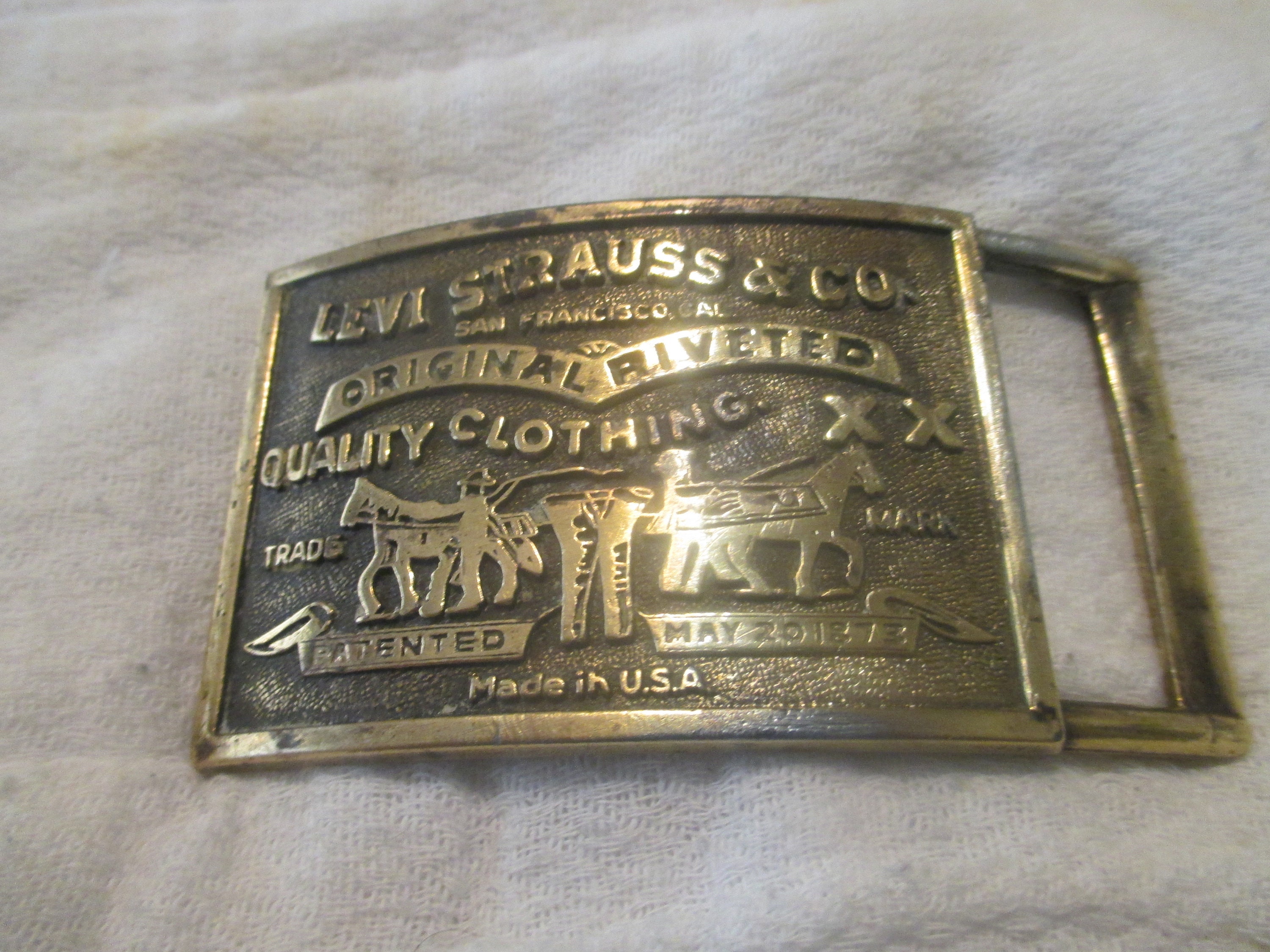 Vintage Levi Strauss & Co.solid Braas Buckle 1 - Etsy