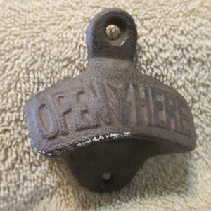 Vintage Rustic Open &quot; Arrow &quot; Here Bottle Opener