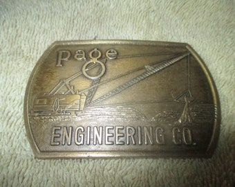 Vintage Page Engineering Co. Solid Brass Buckle