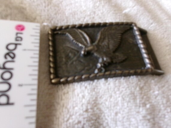 Vintage Soaring Eagle Solid Brass Buckle - image 4