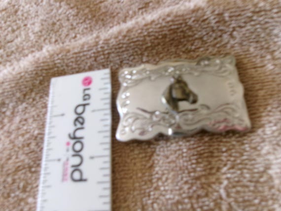 Vintage Horsehead Solid Chrome Buckle - image 4