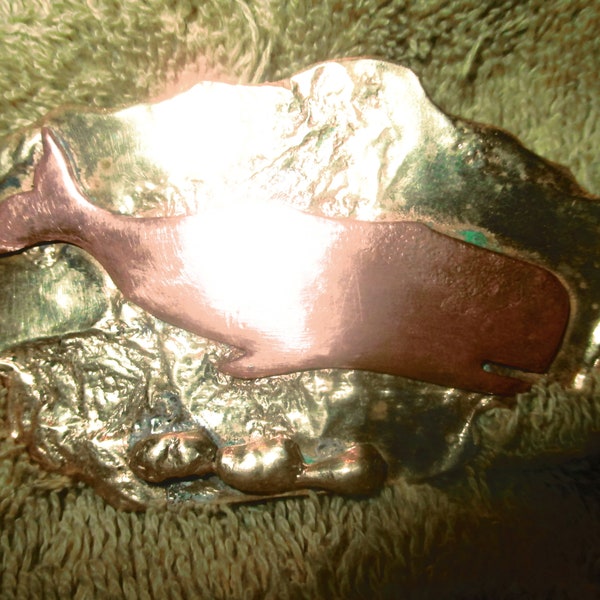 Vintage Whale "Goldtone" Solid Brass Buckle