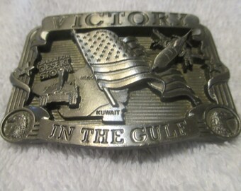 Vintage 1991 Victory in the Gulf Buckle Limited Editions # 0803 0f 10,000 by Buckles of America