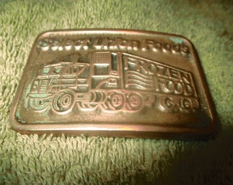 Vintage Select Union Foods - Frozen Food Solid Brass Buckle