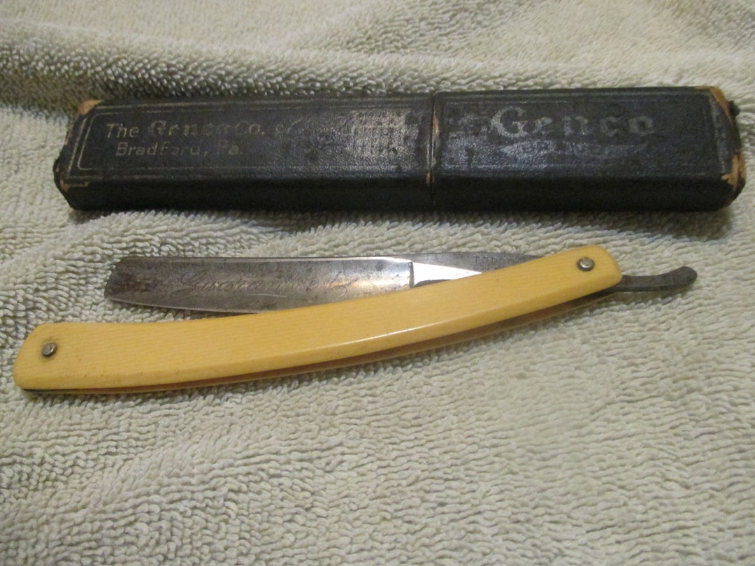 Vintage the Genco Co. Bradford, Pa. Yellow Handle Straight Razor Todco ...