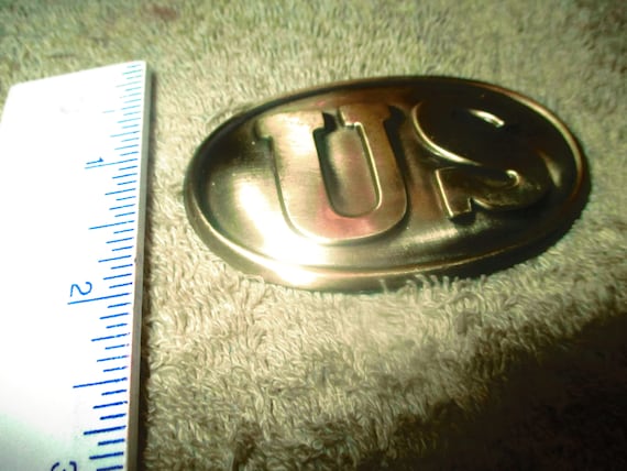 Vintage U S Civil War Tin Goldtone Buckle - image 4