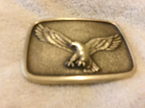 Vintage Soaring Eagle Solid Brass Buckle by BTS - image 1