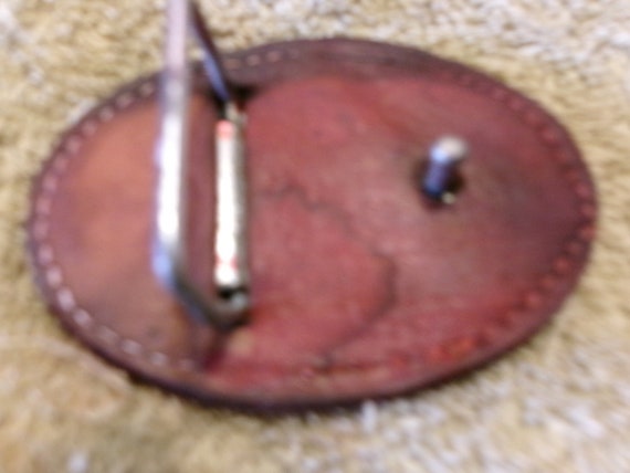 Vintage Leather Horse Head Buckle - image 2
