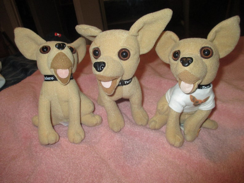 Vintage 3 Taco Bell Talking Chihuahua Stuffed Puppies Yo | Etsy