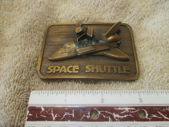 Vintage - Rare Space Shuttle Solid Brass Buckle b… - image 3