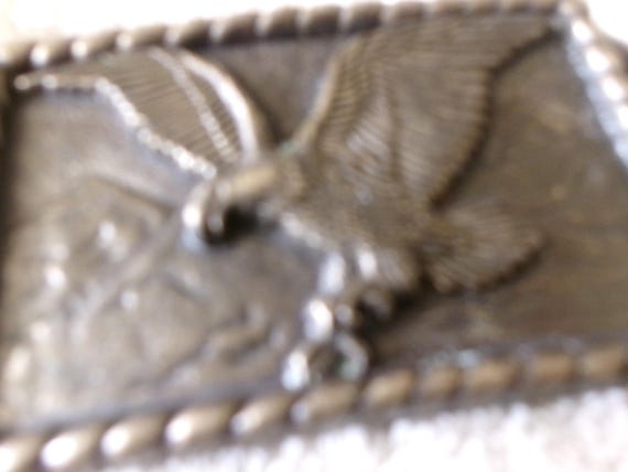 Vintage Soaring Eagle Solid Brass Buckle - image 5