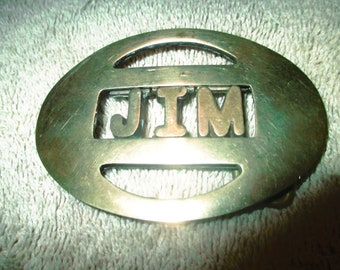Vintage JIM Solid Brass Buckle by Amino