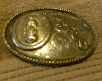 Vintage Onze-Lieve-Vrouw van Guadalupe - Mexico Grote massief chromen gesp