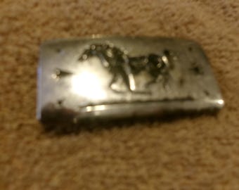 Vintage zwarte galopperende hengst paard massief verchroomde gesp van Chamber Buckles