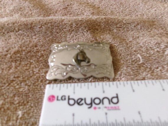 Vintage Horsehead Solid Chrome Buckle - image 3