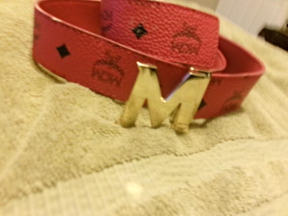Vintage MGM Solid Brass Buckle and MGM Red Belt