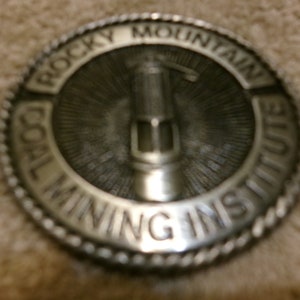 Vintage June 27-30 , 1982 Rocky Mountain Coal Mining Institute Solid Steel Round Buckle