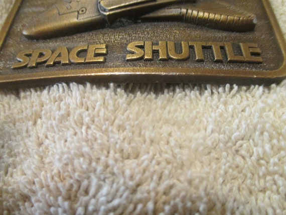 Vintage - Rare Space Shuttle Solid Brass Buckle b… - image 7