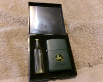 Vintage Zippo John Deere (Black) Cigarette Lighter in it's Original Box with Fluid